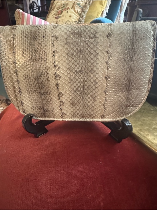 Beirn Handbags - Genuine Snake-skin Clutch in Neutral Taupe